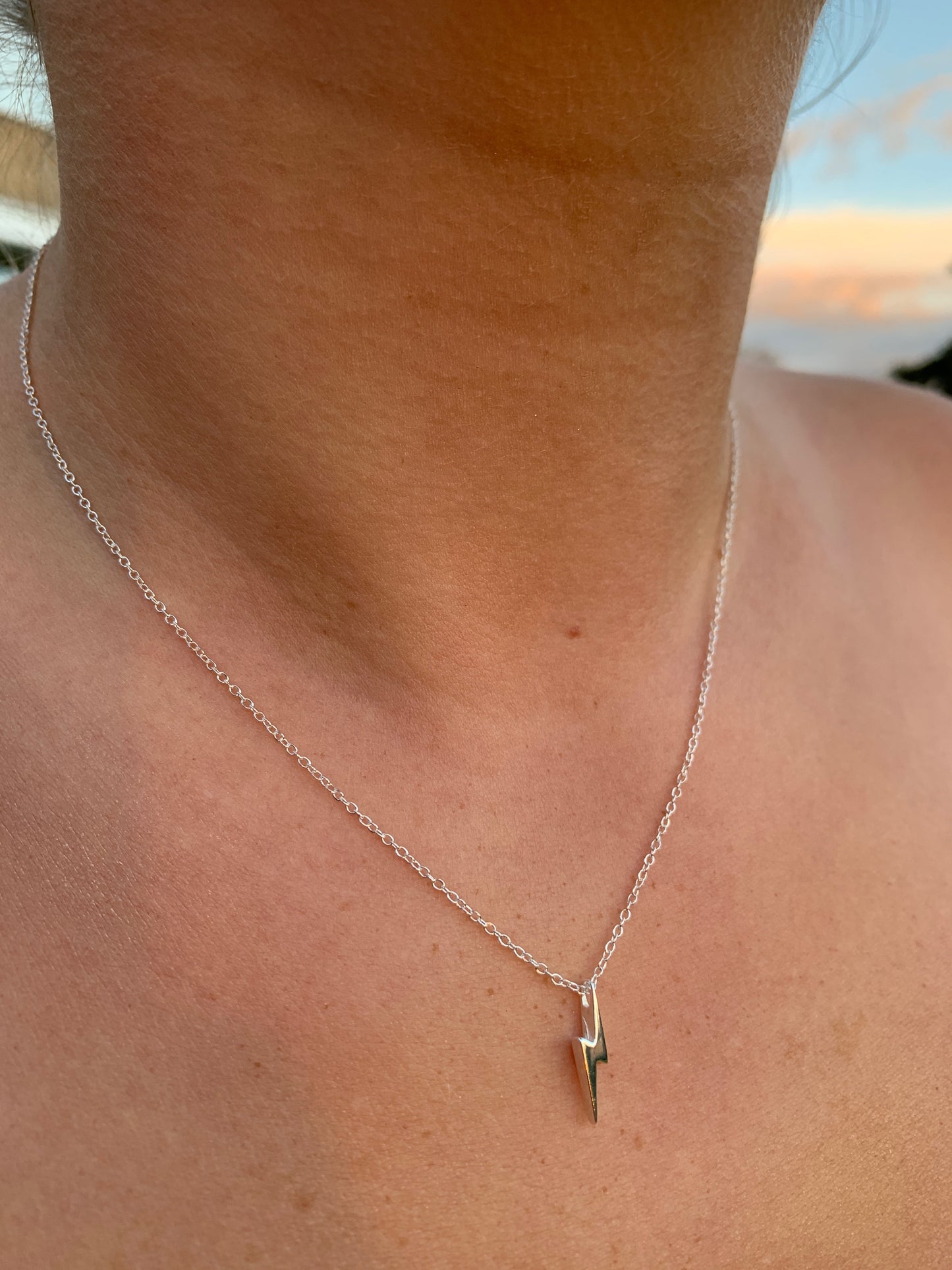 Silver Lightning Bolt Necklace