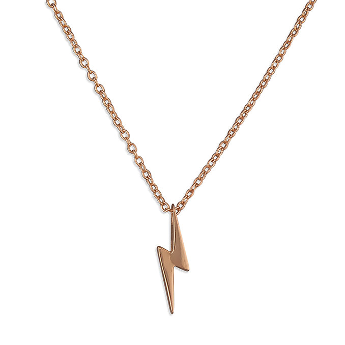 Rose Gold Plated Lightning Bolt Necklace