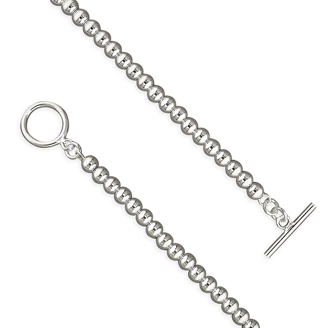 Silver T Bar Link Necklace