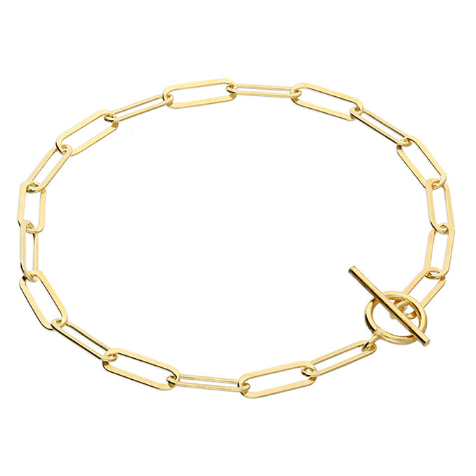 Gold T-Bar Open Link Bracelet