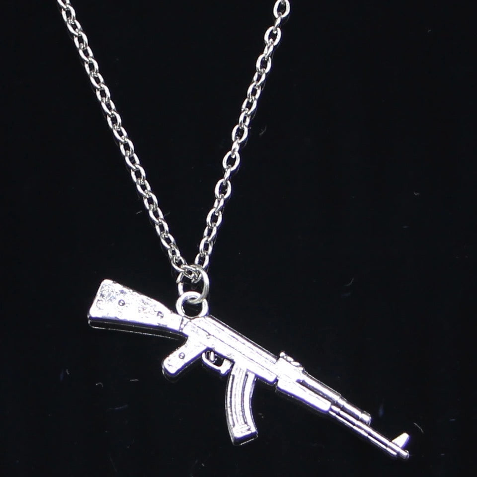 Silver Machine Gun Necklace