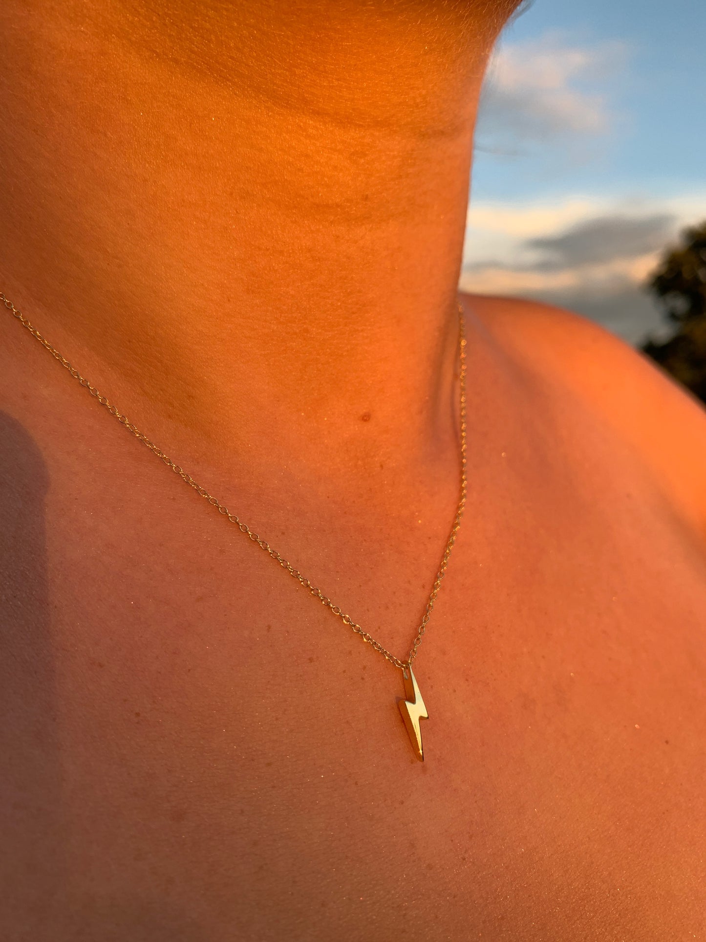 Gold Plated Lightning Bolt Necklace