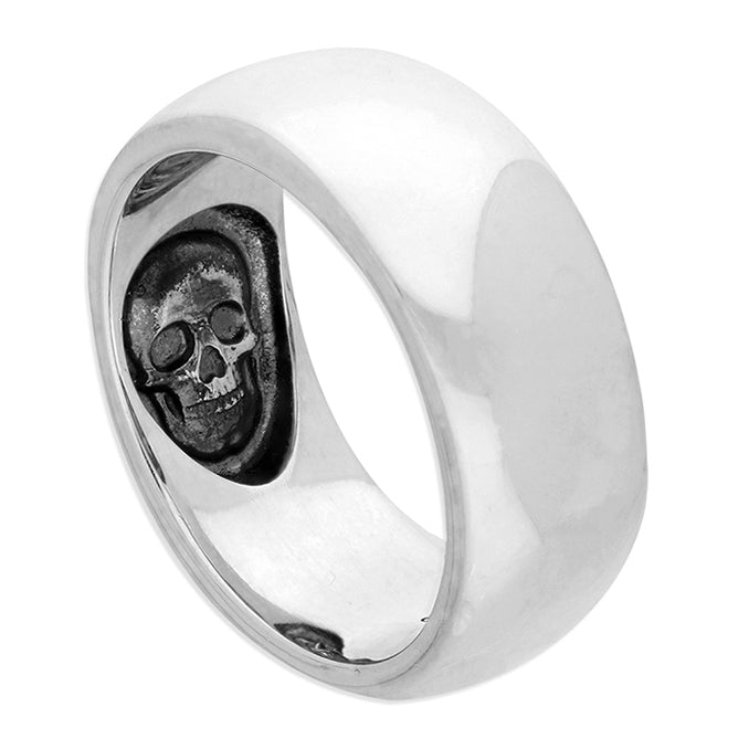Sterling Silver Ring with Skull interior